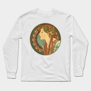 Mucha Cameo (on beige) Long Sleeve T-Shirt